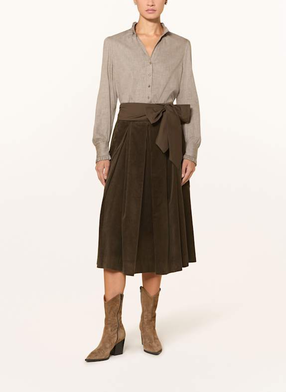 ROCKMACHERIN Traditionele rok KOCHELSEE van corduroy BRUIN