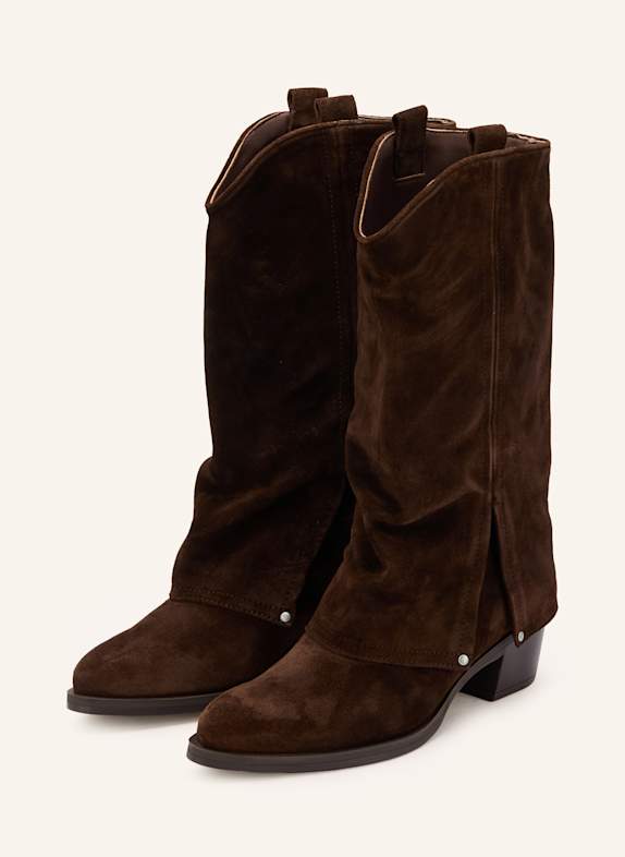 UNISA Cowboy boots GURIA DARK BROWN