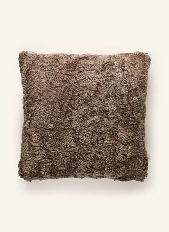 Natures Collection Poduszka dekoracyjna CHECKED COLLECTION z wypełnieniem puchowym SZARY / KREMOWY / BRĄZOWY