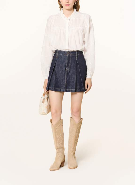 SOFIE SCHNOOR Blouse DAGMARSW met opengewerkte kant en ruches ECRU