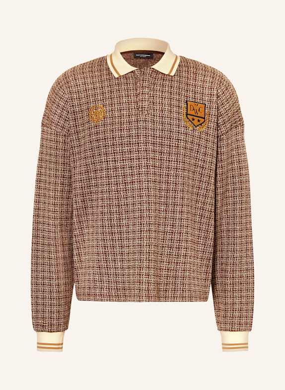 don't waste culture Strick-Poloshirt ALETHEA BRAUN / HELLBRAUN