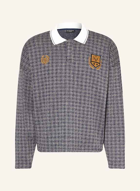 don't waste culture Strick-Poloshirt ALETHEA DUNKELBLAU / BEIGE