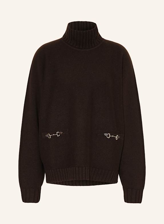 GUCCI Pullover mit Cashmere DUNKELBRAUN