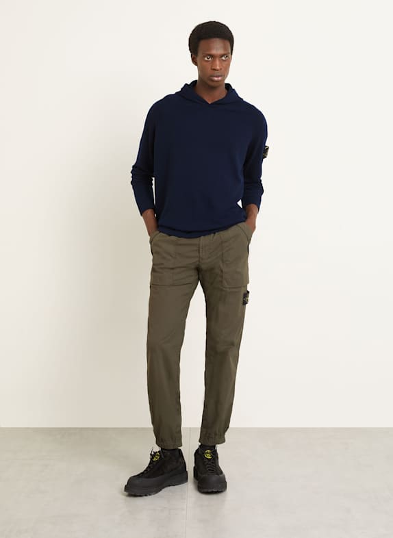 STONE ISLAND Strick-Hoodie DUNKELBLAU