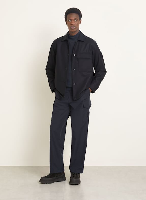 STONE ISLAND Flanellen overshirt GHOST DONKERBLAUW