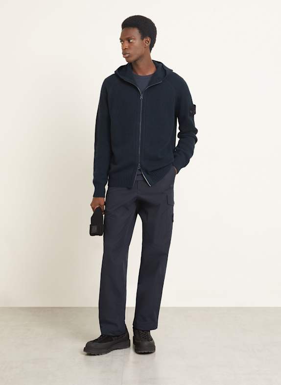 STONE ISLAND Strickjacke GHOST aus Cashmere DUNKELBLAU