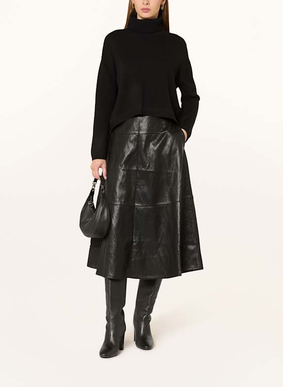 CATNOIR Rok in leerlook ZWART
