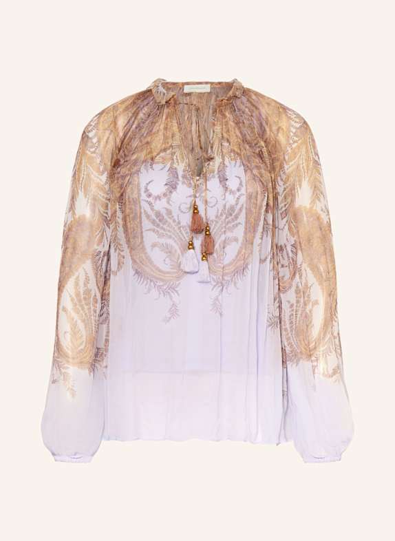 ZIMMERMANN Blusenshirt HYPNOTIC HELLBLAU / BEIGE