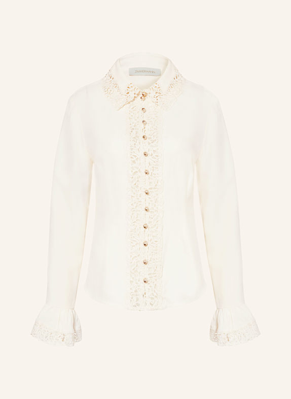 ZIMMERMANN Hemdbluse mit Spitze CREME