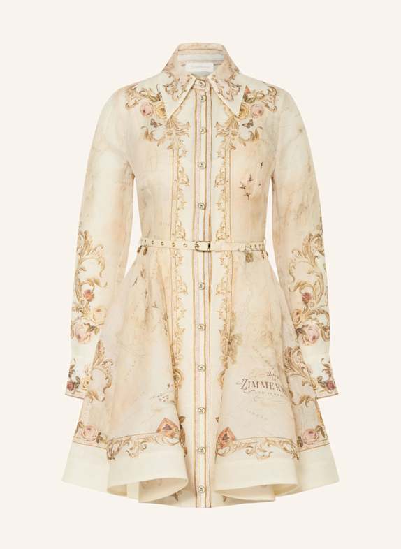 ZIMMERMANN Cocktailkleid mit Seide und Leinen MPR Map Print