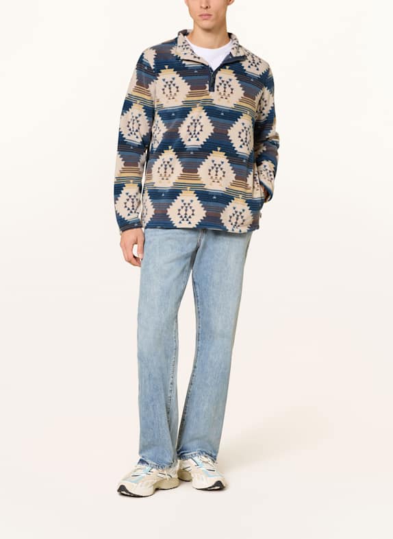 me°ru' Fleece-trui TOMAR BLAUW / WIT