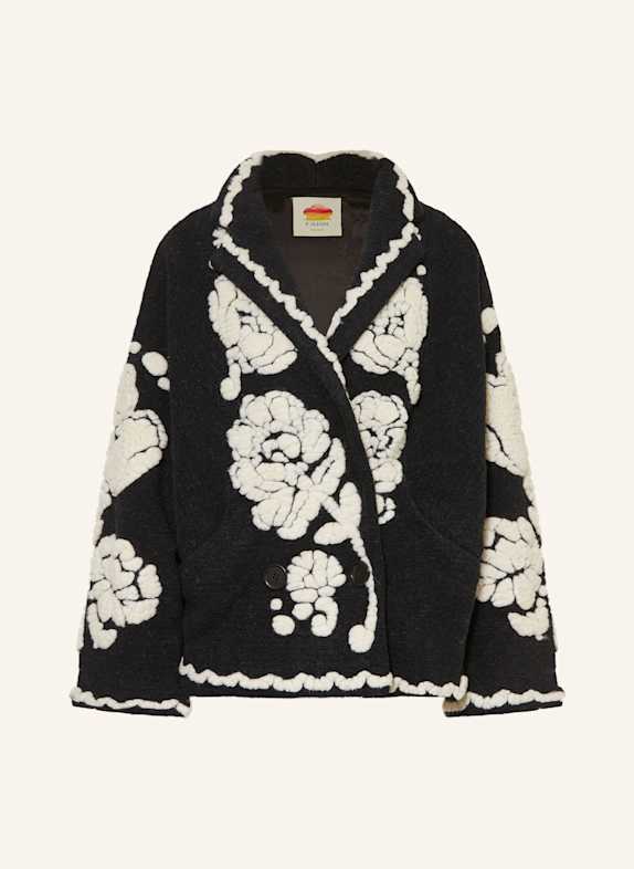 FARM RIO Strickjacke FLORAL ARABESQUE SCHWARZ/ ECRU