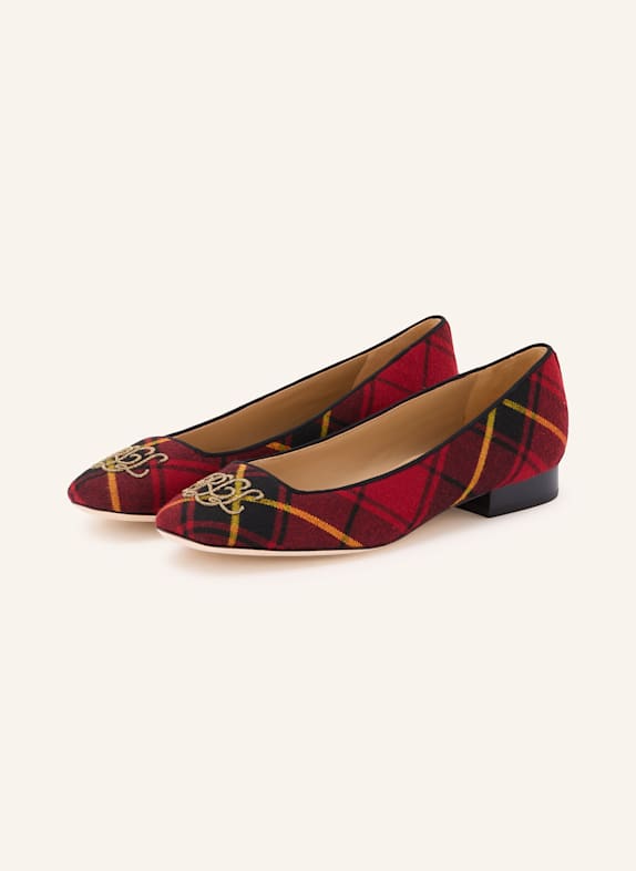 LAUREN RALPH LAUREN Ballerinas ROT / SCHWARZ / DUNKELGELB