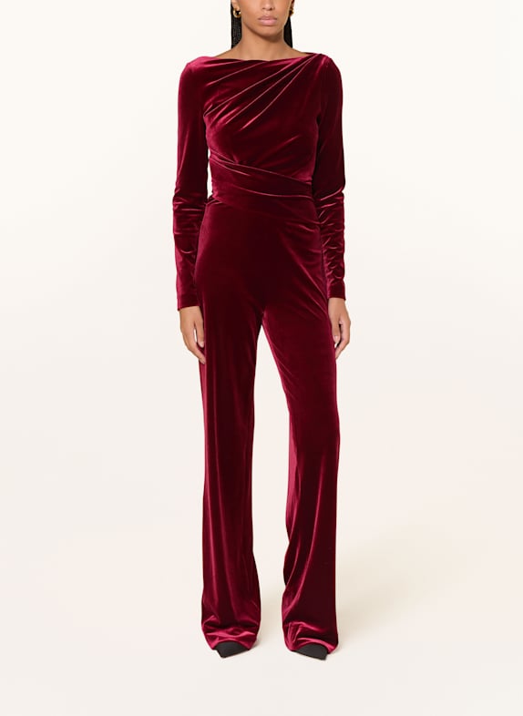 TALBOT RUNHOF Jumpsuit aus Samt DUNKELROT