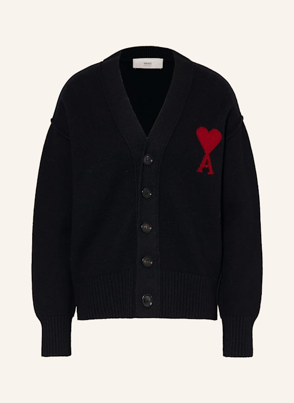 AMI PARIS Strickjacke SCHWARZ / ROT