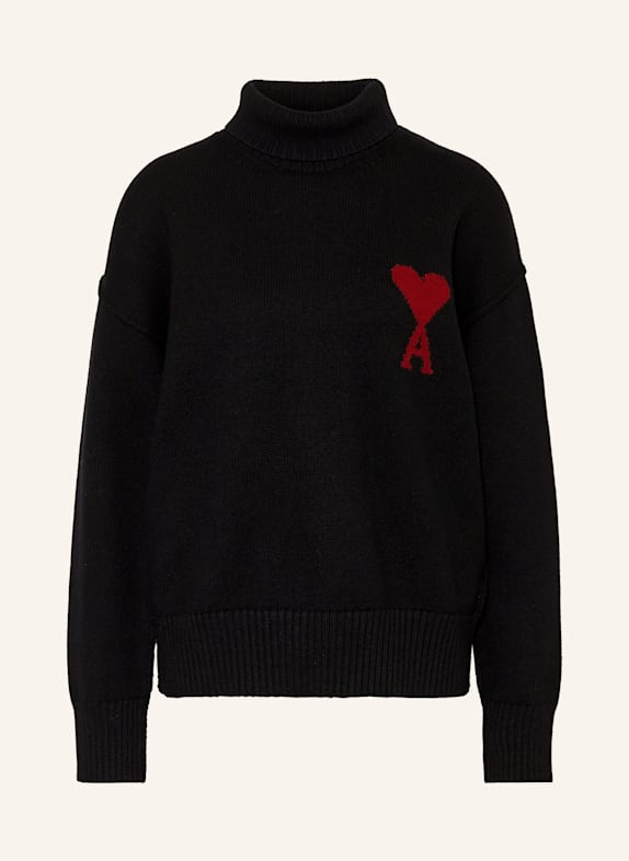 AMI PARIS Rollkragenpullover SCHWARZ