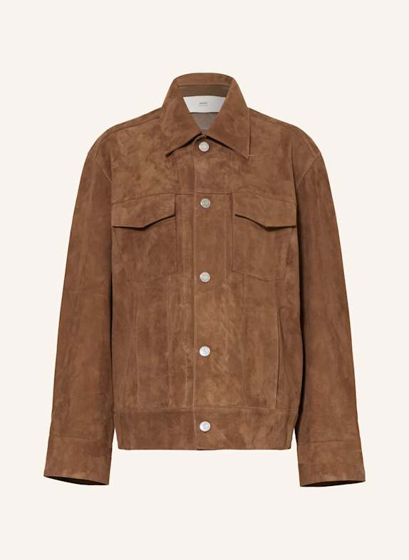 AMI PARIS Leder-Overjacket BRAUN