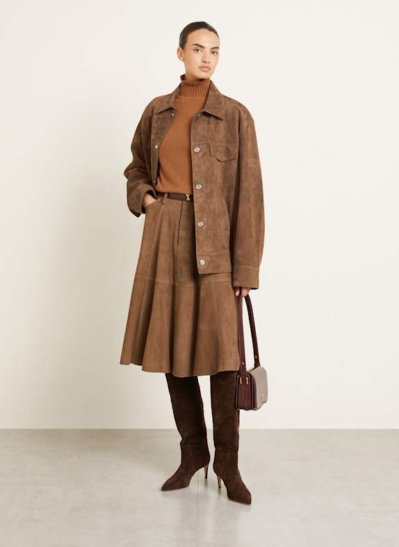 AMI PARIS Leder-Overjacket BRAUN