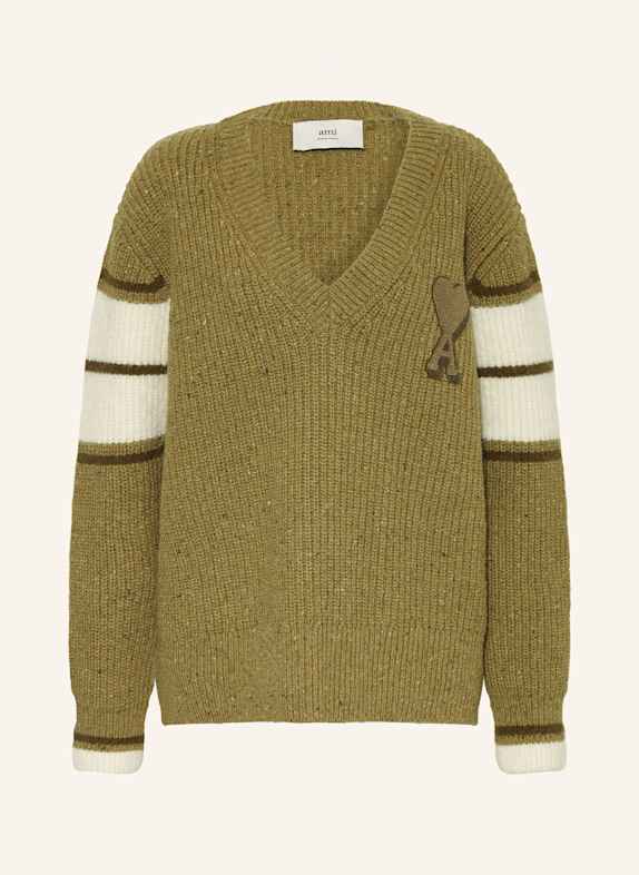 AMI PARIS Pullover ECRU / KHAKI / OLIV