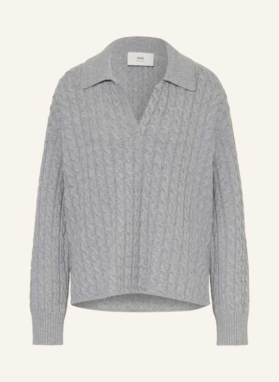 AMI PARIS Strick-Poloshirt MATIS HELLGRAU