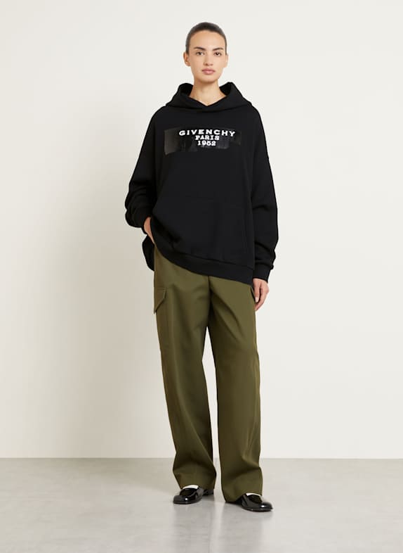 GIVENCHY Bluza z kapturem oversize CZARNY / BIAŁY