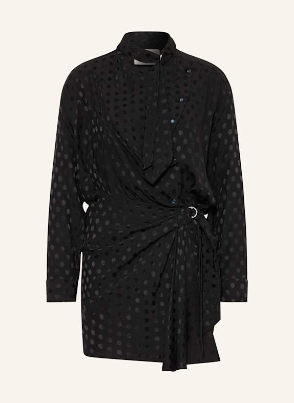 ISABEL MARANT Jacquard-Kleid ORA aus Seide SCHWARZ