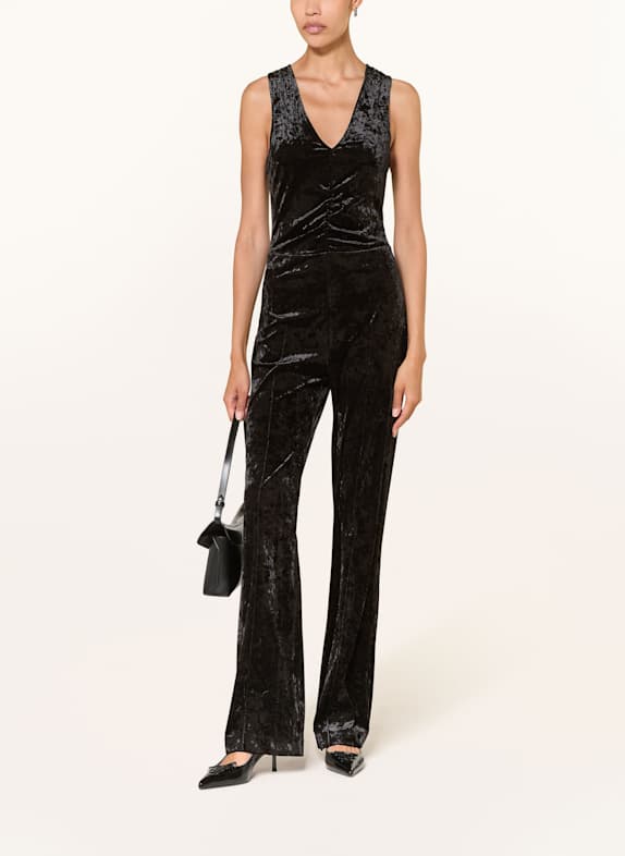 PATRIZIA PEPE Samt-Jumpsuit SCHWARZ