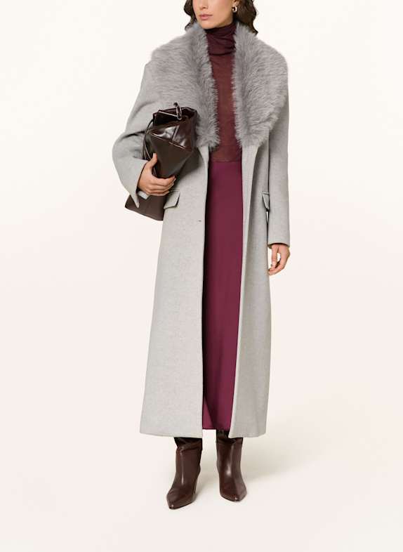 PATRIZIA PEPE Mantel mit Kunstpelz GRAU