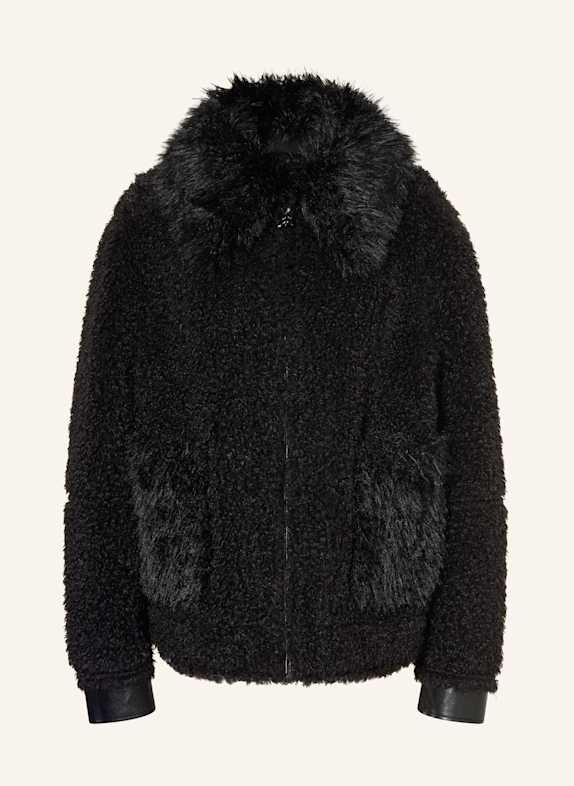 PATRIZIA PEPE Kunstfell-Jacke zum Wenden SCHWARZ