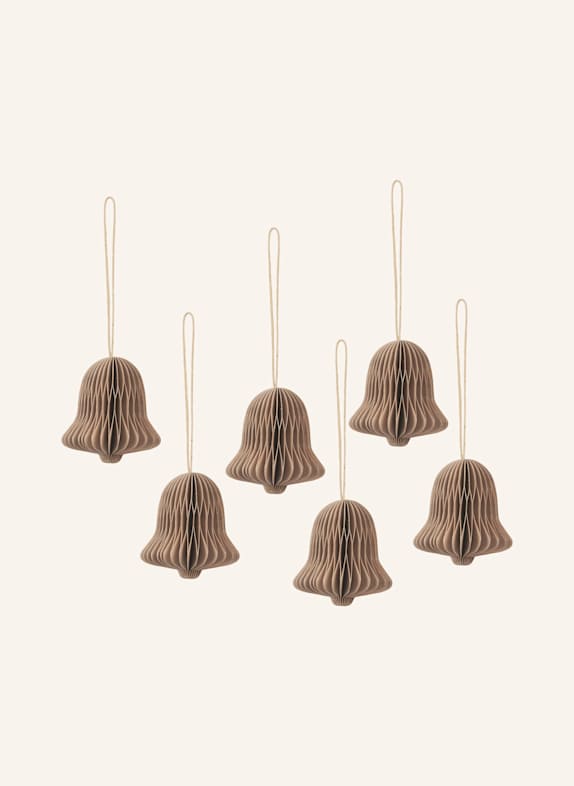 BROSTE COPENHAGEN 6er-Set Weihnachtskugeln CHIME BELL BEIGE