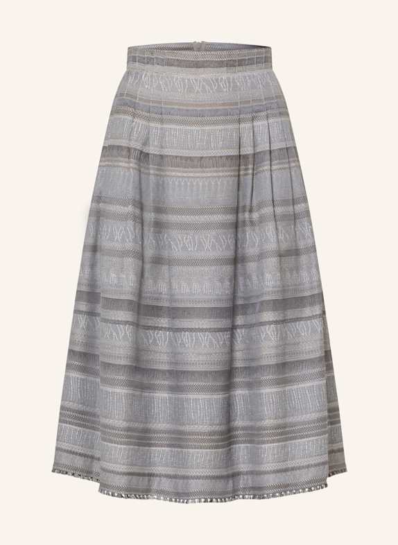 Hammerschmid Jacquard-Trachtenrock LINDAU mit Plissees HELLGRAU / GRAU / BRAUN