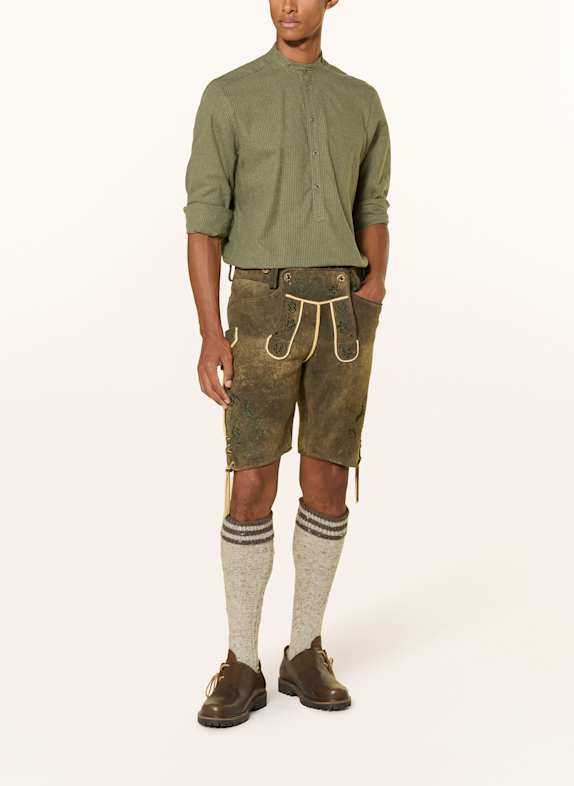 Hammerschmid Cămașă tradițională Slim Fit cu guler înalt VERDE / VERDE DESCHIS