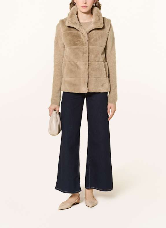 monari Kunstfell-Weste TAUPE