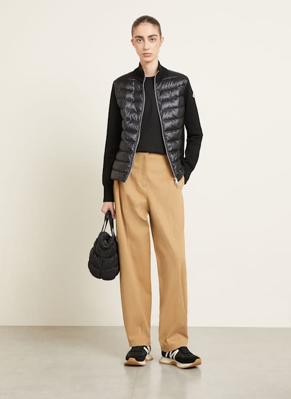 MONCLER Daunenjacke im Materialmix SCHWARZ
