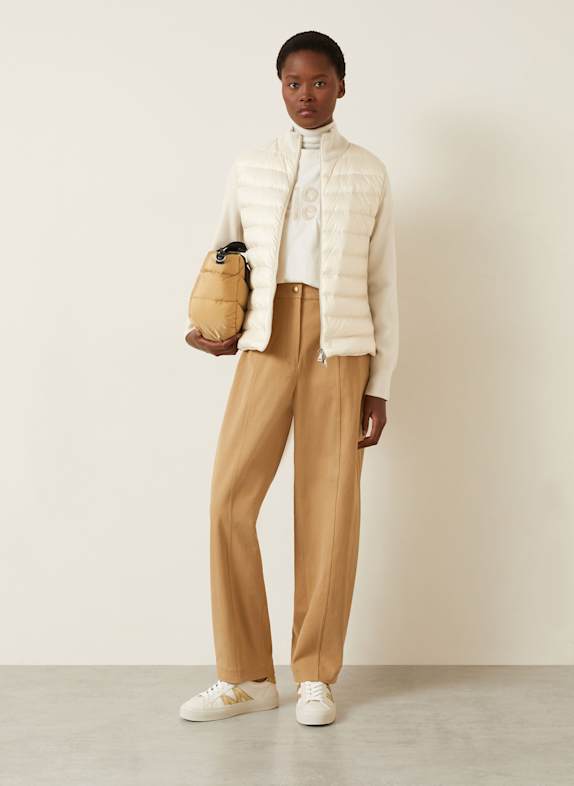 MONCLER Doudoune en mélange de matières CRÈME