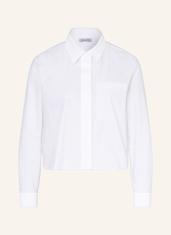 MORE & MORE Hemdbluse mit Schmucksteinbesatz WEISS