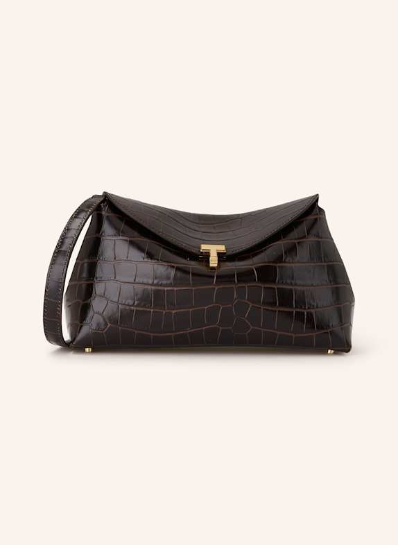 TOTEME Kopertówka T-LOCK CIEMNOBRĄZOWY