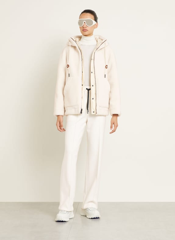 MONCLER GRENOBLE Daunenjacke YUSHAN mit Teddyfell zum Wenden ECRU