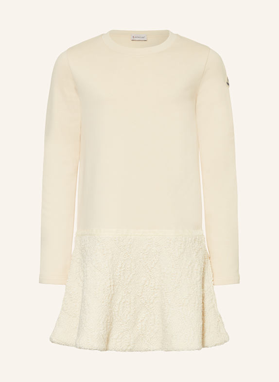 MONCLER enfant Kleid im Materialmix CREME