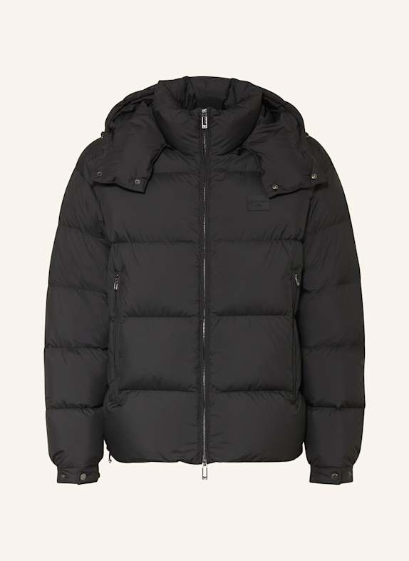 EMPORIO ARMANI Down jacket with removable hood BLACK