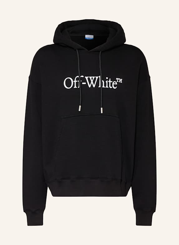 Off-White Mikina s kapucí BIG BOOKISH SKATE ČERNÁ/ BÍLÁ