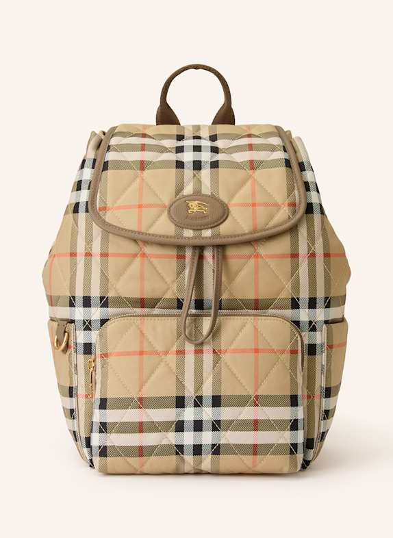 BURBERRY Rucksack HORSESHOE BEIGE/ SCHWARZ/ ORANGE