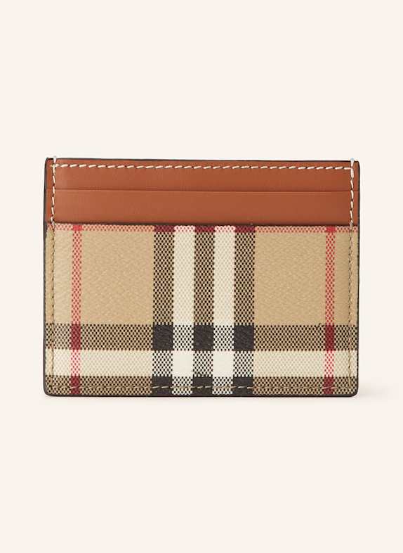 BURBERRY Kartenetui SANDON BEIGE/ COGNAC/ SCHWARZ