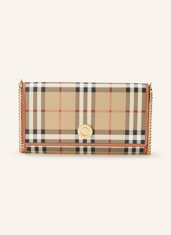 BURBERRY Geldbörse HANNAH zum Umhängen BEIGE/ SCHWARZ/ ROT