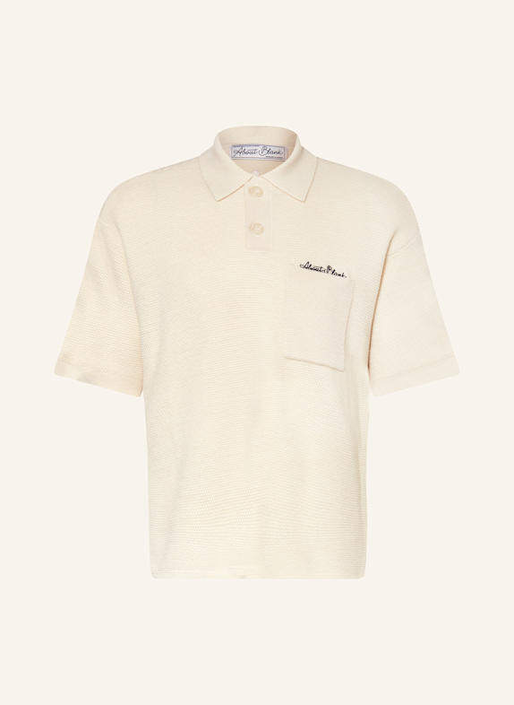 about:blank Koszulka polo z materiału pika relaxed fit KREMOWY