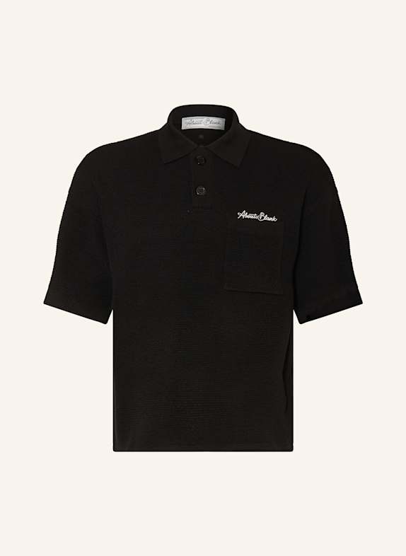 about:blank Koszulka polo z materiału pika relaxed fit CZARNY