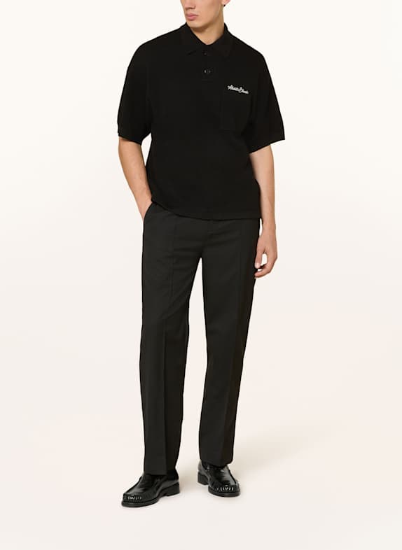 about:blank Piqué poloshirt Relaxed Fit ZWART