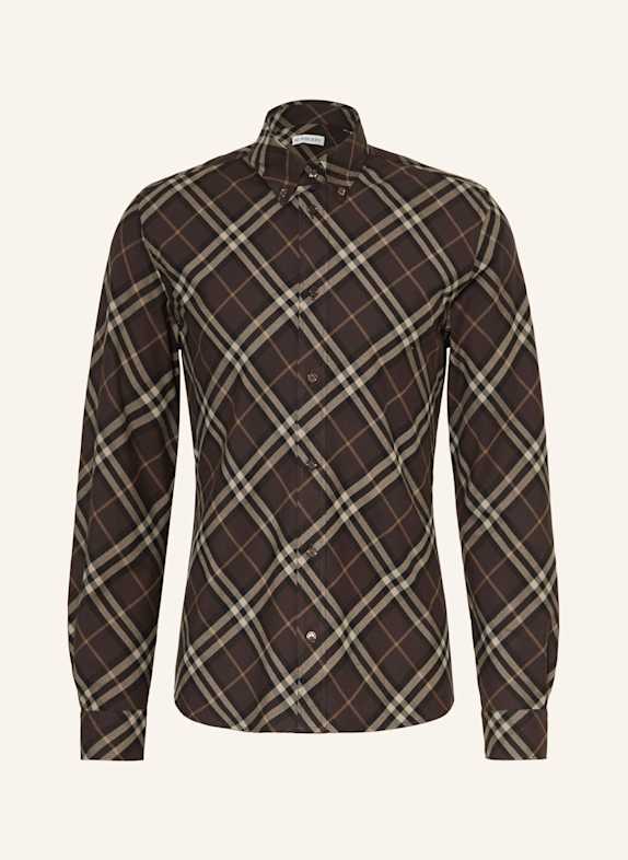 BURBERRY Koszula Loose Fit CIEMNOBRĄZOWY / JASNOBRĄZOWY / CZARNY