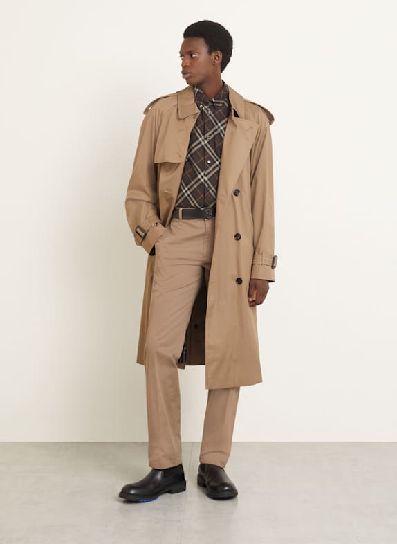 BURBERRY Overhemd Loose Fit MARRON FONCÉ / LICHTBRUIN / ZWART