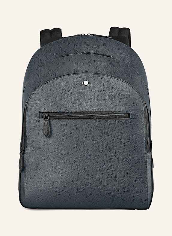 MONTBLANC Batoh z kůže saffiano SARTORIAL MEDIUM TMAVĚ MODRÁ / ČERNÁ